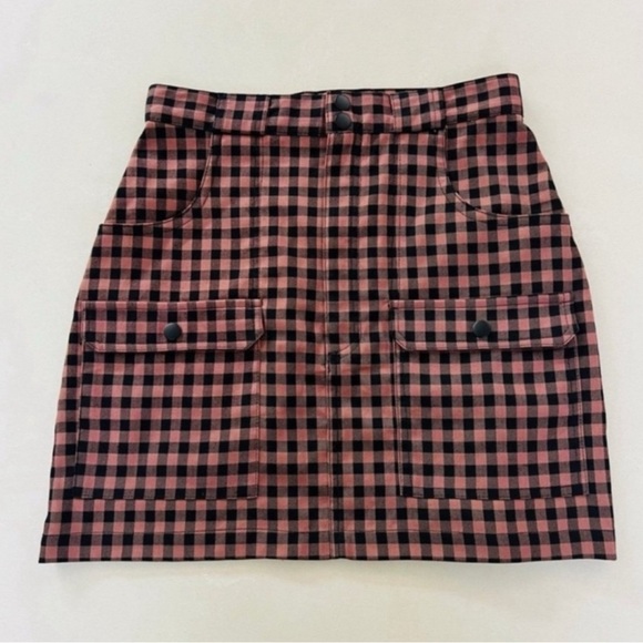 Urban Outfitters Brown Gingham Mini Skirt Small - Picture 1 of 4